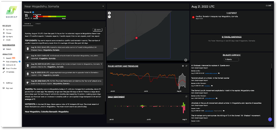 Seerist Platform – Mogadishu – Leveraging Risk Intelligence Solutions