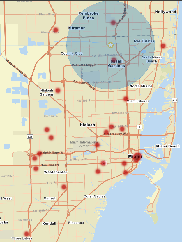 Annotated Seerist heatmap for Miami